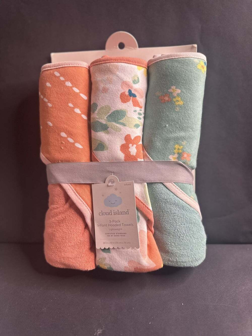 Infant Baby Hooded Bath Towel Floral Nature 3pk Set Target Cloud Island